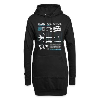 Elasmosaurus fact sheet - Hoodie-Kleid - Schwarz - Vorne