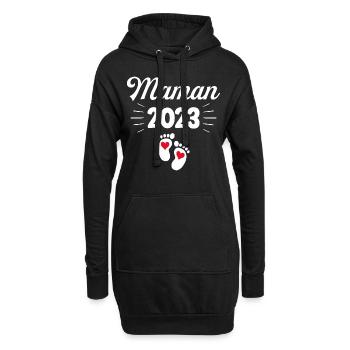 Grossesse Femme Enceinte - Future Maman 2023 - Sweat-shirt à capuche long Femme - noir - Devant