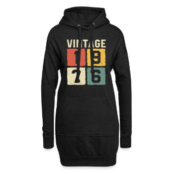 Millésime 1976 Né en 1976 - Sweat-shirt à capuche long Femme - noir - Devant