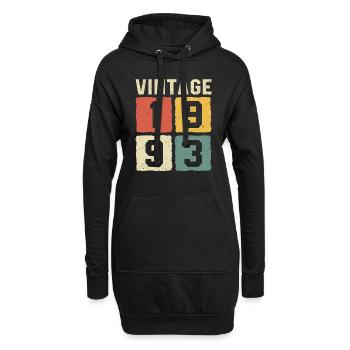 Millésime 1993 Né en 1993 - Sweat-shirt à capuche long Femme - noir - Devant