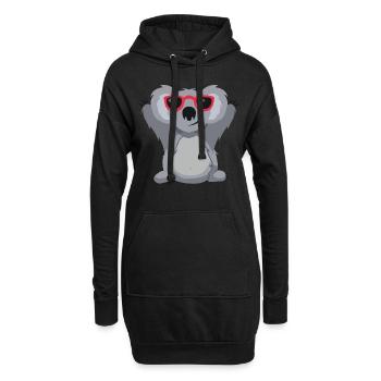 Koala avec lunettes fun mignons animales lunettes - Sweat-shirt à capuche long Femme - noir - Devant