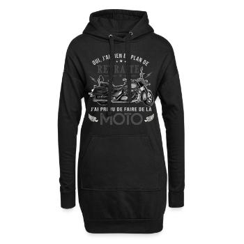 motard retaité cadeau humour motard moto retraite - Sweat-shirt à capuche long Femme - noir - Devant