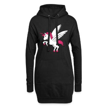 Licorne avec des ailes - Sweat-shirt à capuche long Femme - noir - Devant