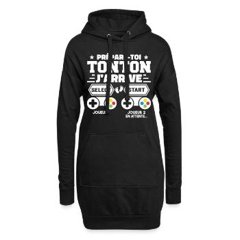 Prépare-toi Tonton J'arrive - Annonce Grossesse - Sweat-shirt à capuche long Femme - noir - Devant