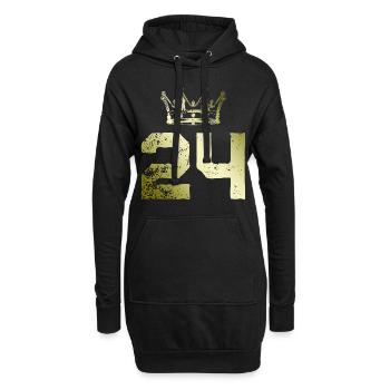24 Zahl Krone - Hoodie-Kleid - Schwarz - Vorne