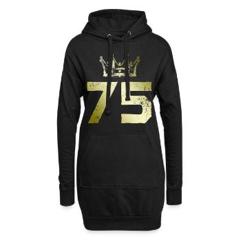75 Couronne numérique - Sweat-shirt à capuche long Femme - noir - Devant