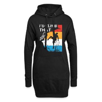 I'd climb that - hiking climbing gift - Sweat-shirt à capuche long Femme - noir - Devant
