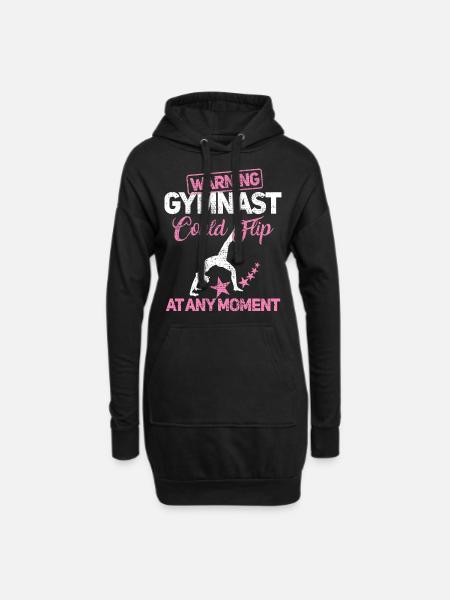 Cours de fitness gymnastique - Sweat-shirt à capuche long Femme - noir