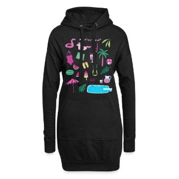 Fête de la piscine - Sweat-shirt à capuche long Femme - noir - Devant