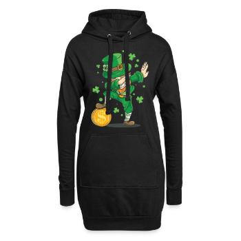 Saint-Patrick Dabbende Dabbing Leprechaun Boys - Sweat-shirt à capuche long Femme - noir - Devant