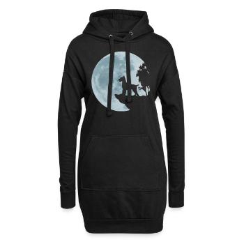 Cadeau de Schnauzer Schnauzi géant Schnauzer Moon - Sweat-shirt à capuche long Femme - noir - Devant