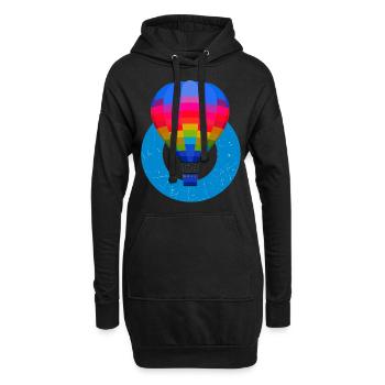Balloon Heißluftballon - Hoodie-Kleid - Schwarz - Vorne