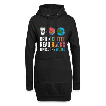 Buch - Hoodie-Kleid - Schwarz - Vorne
