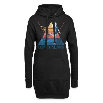 Coney Island 1951 - Hoodie-Kleid - Schwarz - Vorne
