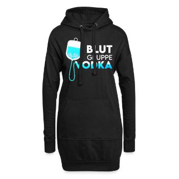 Blutgruppe Vodka Vodkatrinker Fun Saufspruch Gesch - Hoodie-Kleid - Schwarz - Vorne