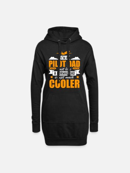 Pilot - Hoodie-Kleid - Schwarz