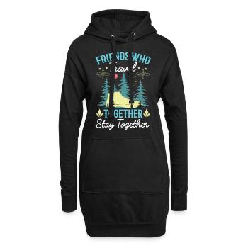 Cadeau de voyage aventure vacances montagnes - Sweat-shirt à capuche long Femme - noir - Devant