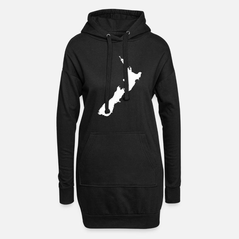 Neuseeland! - Hoodie-Kleid - Schwarz