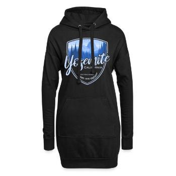 Yosemite Blue Vintage - Sweat-shirt à capuche long Femme - noir - Devant