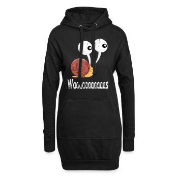 Schnecke Lustig Schneckenhaus große Augen Geschenk - Hoodie-Kleid - Schwarz - Vorne