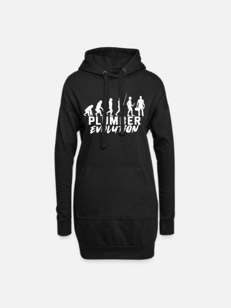 Klempner Sanitär Arbeit Rohr Geschenk - Hoodie-Kleid - Schwarz