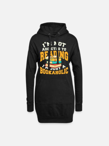 Buch - Hoodie-Kleid - Schwarz