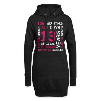 13. Geburtstag 13 Jahre Teenager Geschenk Mädchen - Hoodie-Kleid - Schwarz - Vorne
