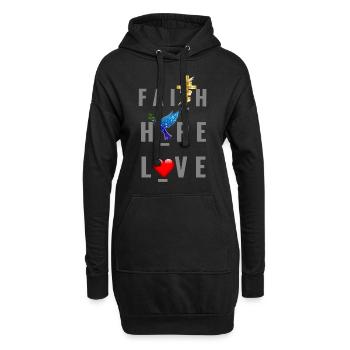 Jésus Jésus Jésus chrétien chrétien chrétien chrétien - Sweat-shirt à capuche long Femme - noir - Devant