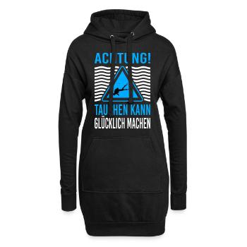 Taucher Tauchen Kann Glücklich Machen Geschenkidee - Hoodie-Kleid - Schwarz - Vorne