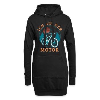 ich bin der Motor Mountainbike Biker - Hoodie-Kleid - Schwarz - Vorne
