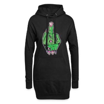 Déguisement d'Halloween Zombie main majeur - Sweat-shirt à capuche long Femme - noir - Devant