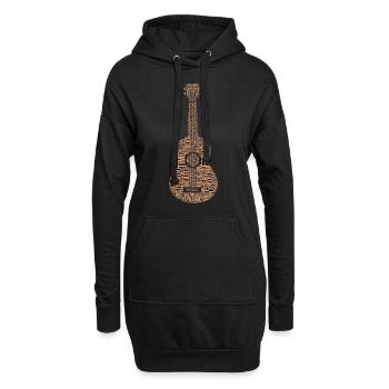 Ukulele Word Cloud Ukulele Player Hawaiian Musicia - Hoodie-Kleid - Schwarz - Vorne