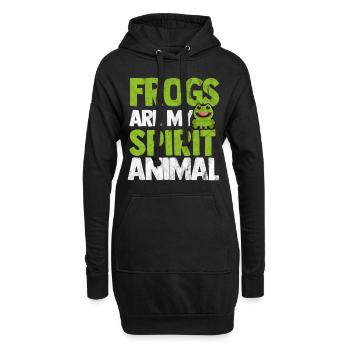 Frosch - Hoodie-Kleid - Schwarz - Vorne