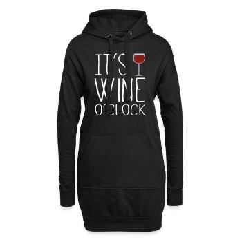 C'est l'heure du vin - il est temps de prendre un verre de vin - Sweat-shirt à capuche long Femme - noir - Devant