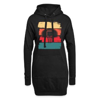 Basket- joueur de basket- jouant au basket- - Sweat-shirt à capuche long Femme - noir - Devant