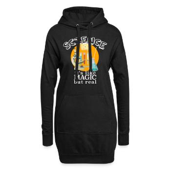 La science c'est comme magique mais réel - Sweat-shirt à capuche long Femme - noir - Devant