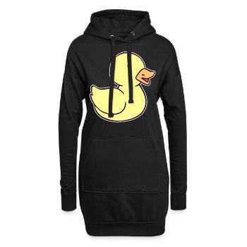 Ente Entchen Quietscheente Ente Mädchen - Hoodie-Kleid - Schwarz - Vorne