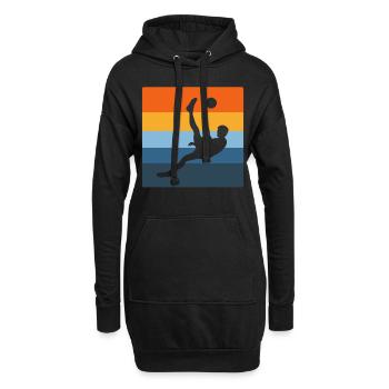 Fußball Fußballer Regenbogen Fußball spielen Junge - Hoodie-Kleid - Schwarz - Vorne