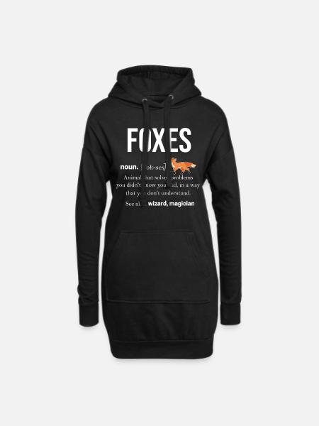 Fuchs - Hoodie-Kleid - Schwarz