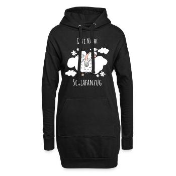 Schaf Gute Nacht Schlafanzug Geschenk Weihnachten - Hoodie-Kleid - Schwarz - Vorne