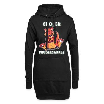 Großer Brudersaurus 2020 Bruder Dino ich werde - Hoodie-Kleid - Schwarz - Vorne