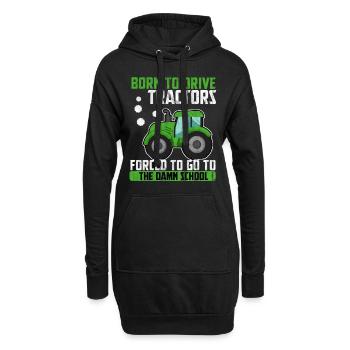 Traktor Trekker Bauer Agrar Acker Landwirtschaft - Hoodie-Kleid - Schwarz - Vorne