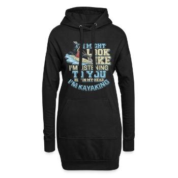 Kayak en eau vive aviron bateau à roue en eau vive - Sweat-shirt à capuche long Femme - noir - Devant
