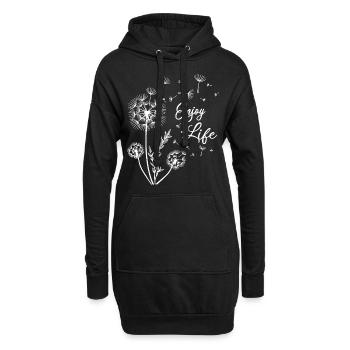 Enjoy Pusteblume Life Löwenzahn Sommer Frühling - Hoodie-Kleid - Schwarz - Vorne