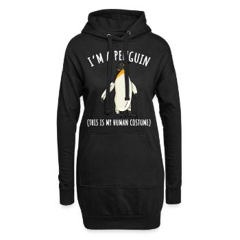 Pinguin Kostüm Pinguinmotiv I'm a Penguin - Hoodie-Kleid - Schwarz - Vorne