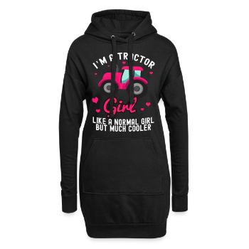 Tracteur Agriculture Farm Farm Equipment Girl - Sweat-shirt à capuche long Femme - noir - Devant