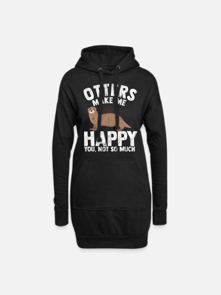 Otter - Hoodie-Kleid - Schwarz
