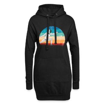Escrime conception escrime masque duel sabre sport - Sweat-shirt à capuche long Femme - noir - Devant