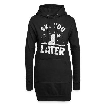 Ski - Hoodie-Kleid - Schwarz - Vorne