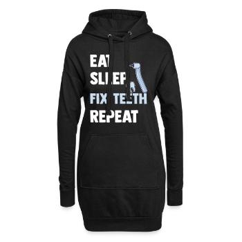 Zahnarzt - Hoodie-Kleid - Schwarz - Vorne